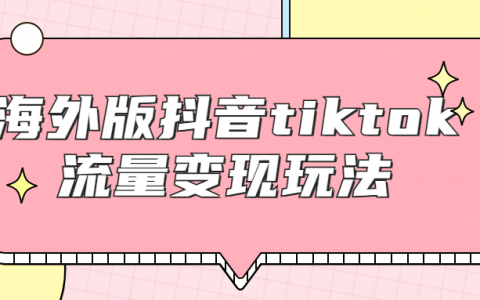 海外版抖音tiktok流量变现玩法